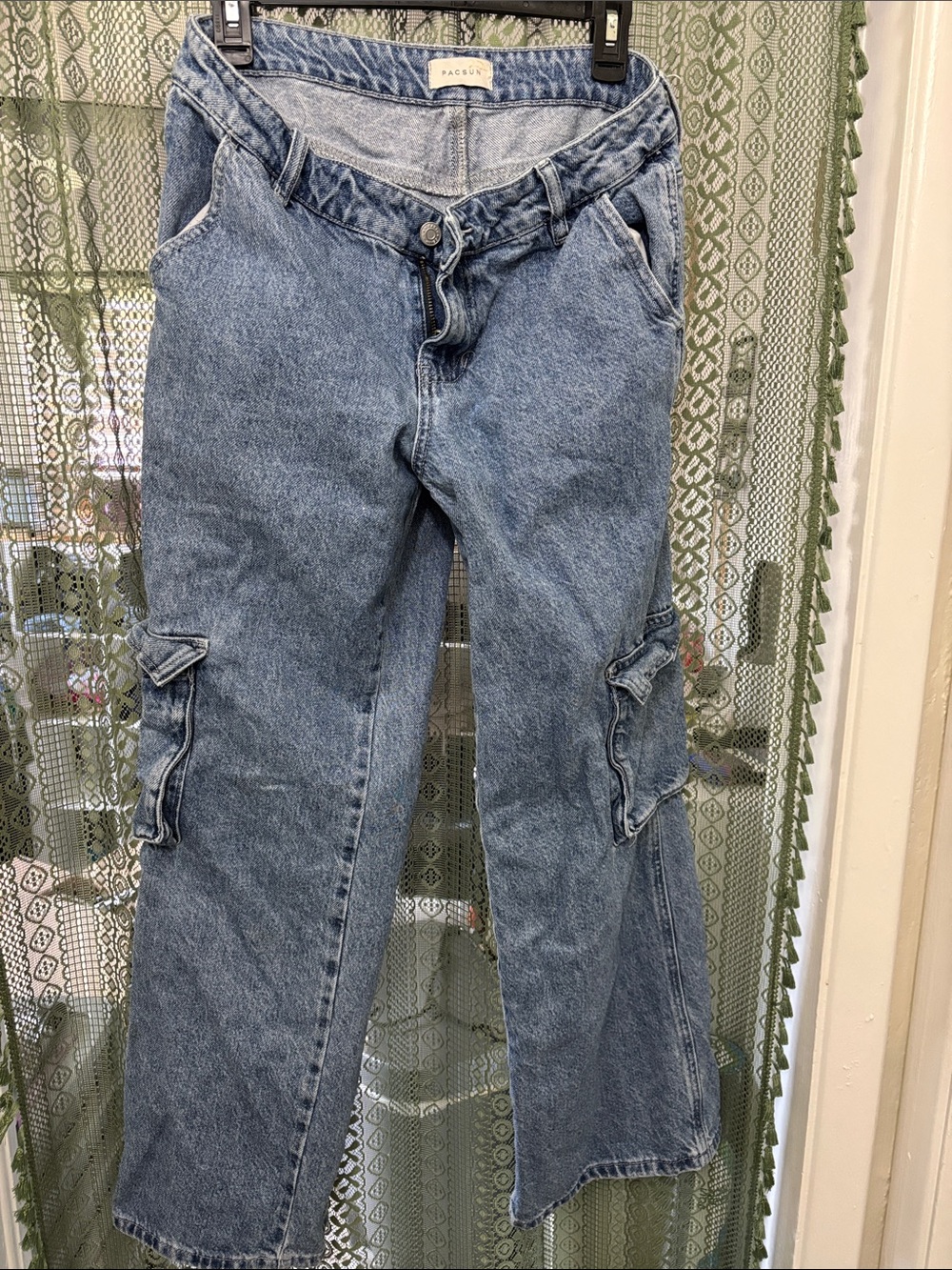 PacSun Faded Blue Denim Cargo Pants